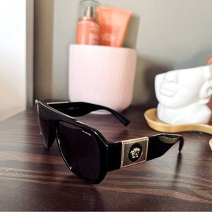 New Versace black shine sunglasses